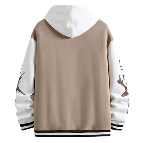 Xoxingysm Unisex Vintage Color Block Baseball Jacket