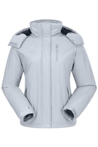 CAMELSPORTS Women's Waterproof Snow Ski Fleece Coat Winter Windproof Insulated Jacket Hooded