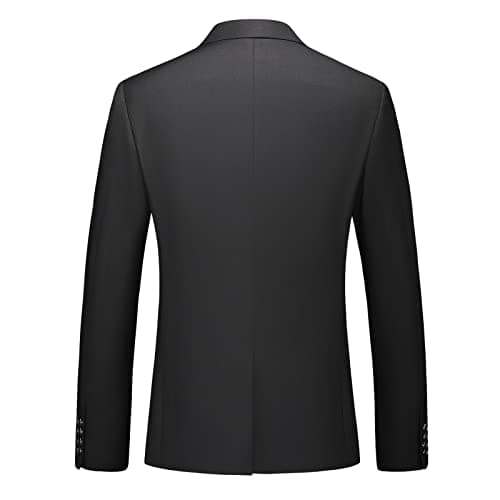 KUDMOL Men's Slim Fit 3-Piece Solid Suit Blazer Vest & Pant Set for Business Wedding Formal Prom