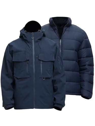Rejork Men's 3-in-1 Waterproof Ski Warm Snow Rain Coat