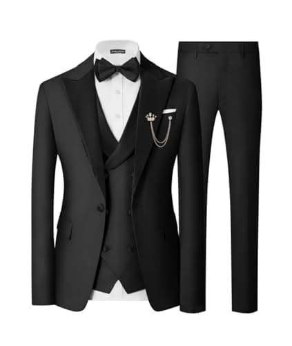 SPTALLFITJSV Mens Slim Fit Double Breasted Tuxedo Suit for Wedding Prom Dinner
