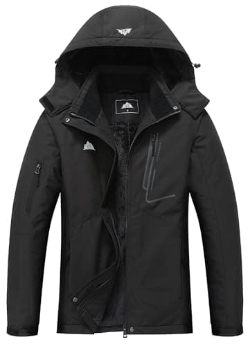 MOERDENG Women's Warm Waterproof Ski Coat with Hood