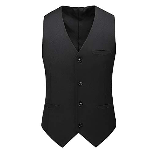 MUGU Mens Slim Fit Pure Color Tuxedo 3 Piece Suit for Wedding Prom