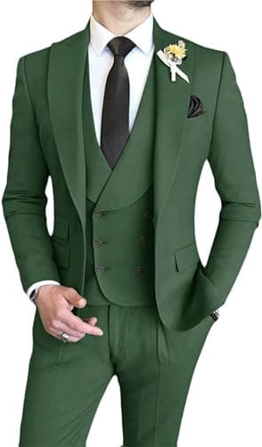 AufewB Men's Elegant Solid One-Button Slim Fit Party Suit Set