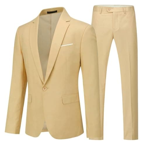 Cloudstyle Men's Slim Fit 1 Button Dress Suit