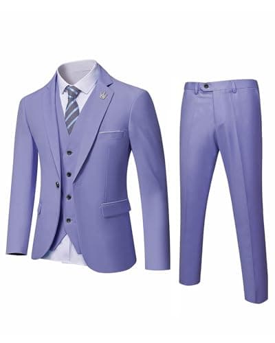Slim Fit 3-Piece Suit Set for Men: Blazer, Vest, Pants & Tie