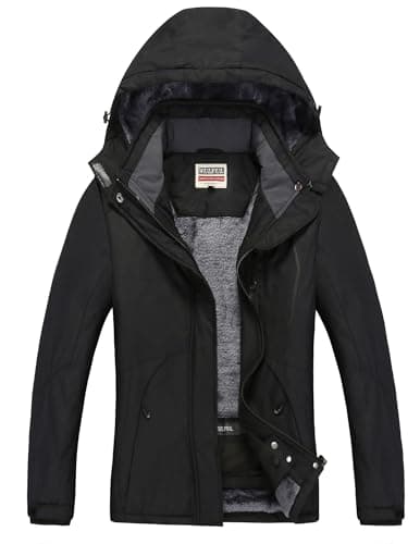 Women's Waterproof Winter Ski Jacket with Detachable Hood