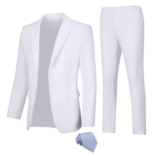 Fesenbo Men's Slim Fit 2-Piece Business Suit Blazer and Pants for Prom and Weddings