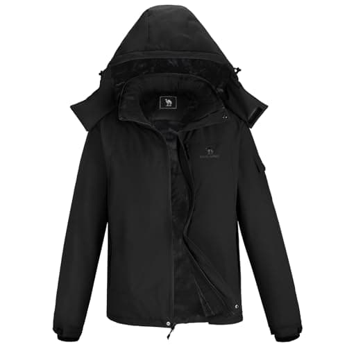 CAMEL CROWN Men's Winter Waterproof Ski Jacket with Fleece Lining