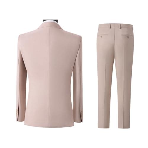Solove-Suit Men's 3-Piece Regular Fit One-Button Formal Suit for Wedding