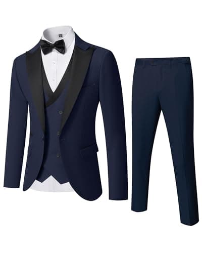 YND Men's Slim Fit Wedding Tuxedo Set with Bow Tie