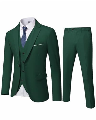 YND Men's Slim Fit 3 Piece Suit with Tie