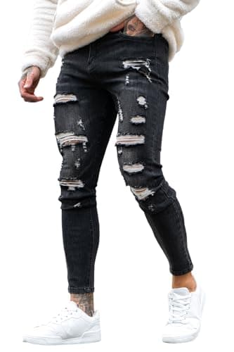 Men's Slim Fit Ripped Stretch Jeans