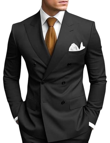 Double Breasted Suit Men Slim Fit 2 Piece Wedding Prom Set