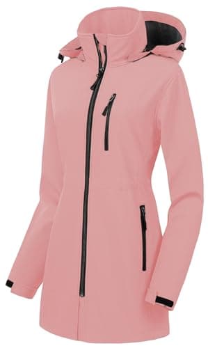 CREATMO Women's Lightweight Waterproof Softshell Tactical Jacket with Fleece Lining