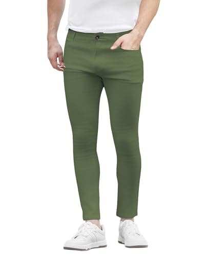 WULFUL Men's Slim Fit Skinny Stretch Jeans with Expandable Waist