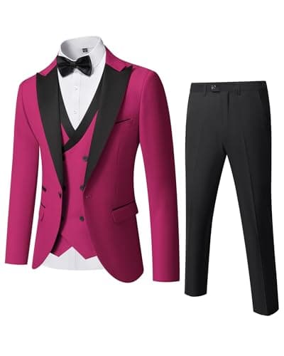 YND Men's Slim Fit Wedding Tuxedo Set with Bow Tie