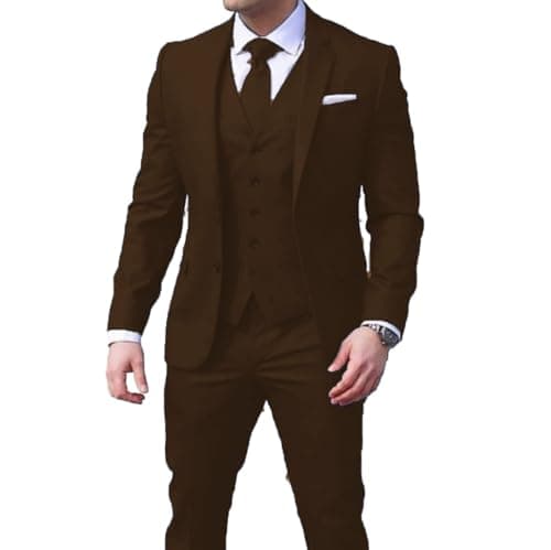 Loravita Men's Slim Fit Notched Lapel Business Suit Set for Formal Occasions