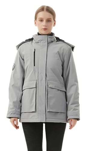MOERDENG Women's Waterproof Winter Snow Coat Hooded Ski Jacket