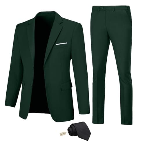 Fesenbo Men's Slim Fit 2-Piece Business Suit Blazer and Pants for Prom and Weddings