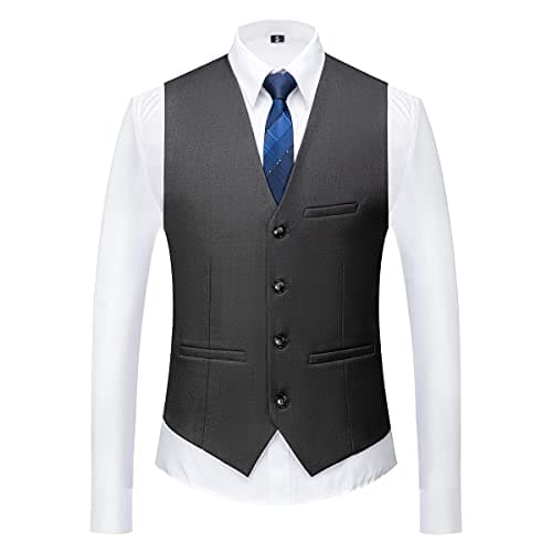 KUDORO Mens 3 Piece Tuxedo Suit Blazer Vest Pants Formal Set