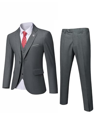 Slim Fit 3-Piece Suit Set for Men: Blazer, Vest, Pants & Tie