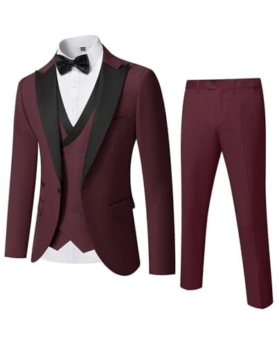 YND Men's Slim Fit Wedding Tuxedo Set with Bow Tie
