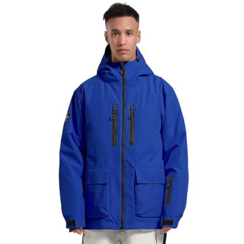 GSOU Men's Waterproof Windproof Insulated Ski Jacket for Snowboarding Winter Sports