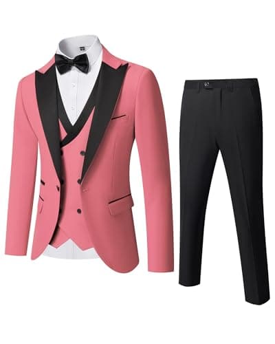 YND Men's Slim Fit Wedding Tuxedo Set with Bow Tie