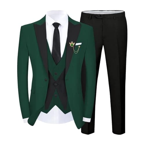 SPTALLFITJSV Slim Fit 3-Piece Men's Wedding Suit Set