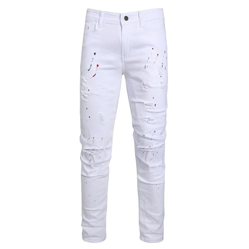 Slim Fit Men's Ripped Stretch Jeans