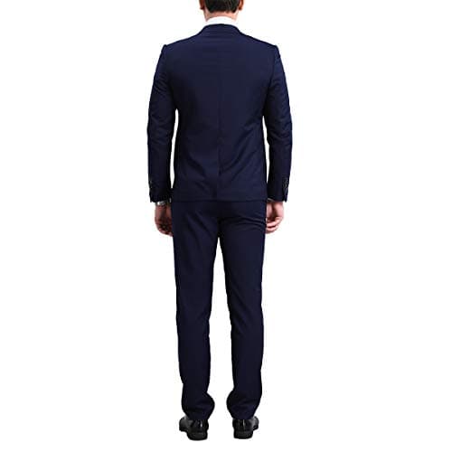 YFFUSHI Men's Slim Fit One-Button Casual Wedding Suit Set
