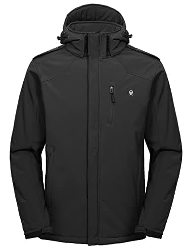 Little Donkey Andy Men's Warm Sherpa Lined Winter Softshell Ski Jacket Windproof Snow Coat