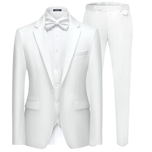 MAGE MALE Men's 3-Piece Slim Fit Suit Set: Elegant Blazer, Vest, and Pants