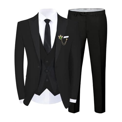 SPTALLFITJSV Slim Fit 3-Piece Men's Wedding Suit Set