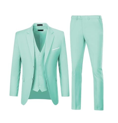 Diaryan Men's Slim Fit 3-Piece Wedding Suit Groomsmen Tuxedo