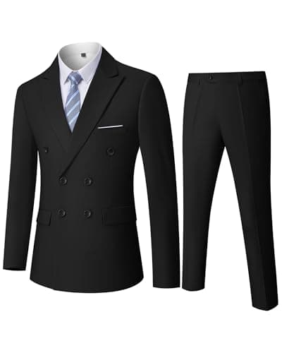 YND Men's Slim Fit 3 Piece Stretch Suit with One Button Blazer Pants, Party & Wedding
