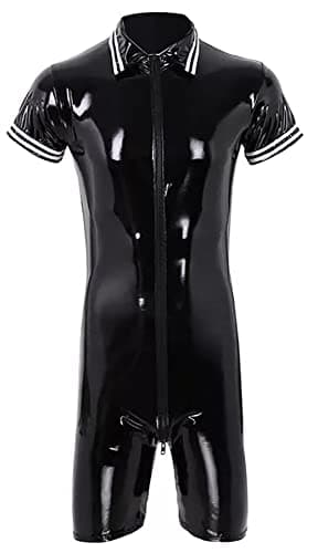 MALE SHINY PATENT LEATHER JACKET SLIM FIT NIGHTCLUB PARTY WEAR