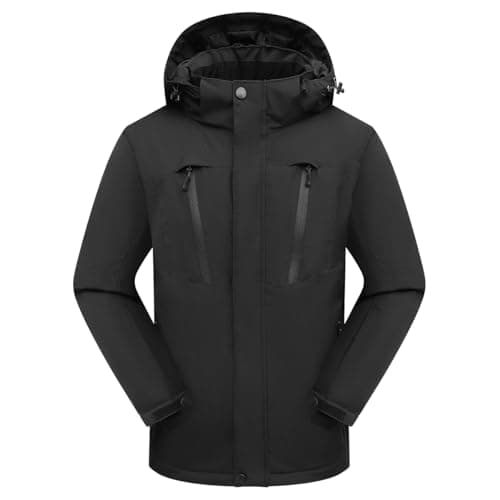 PHIBEE Men's Waterproof Winter Ski Coat Windproof Hooded Jacket