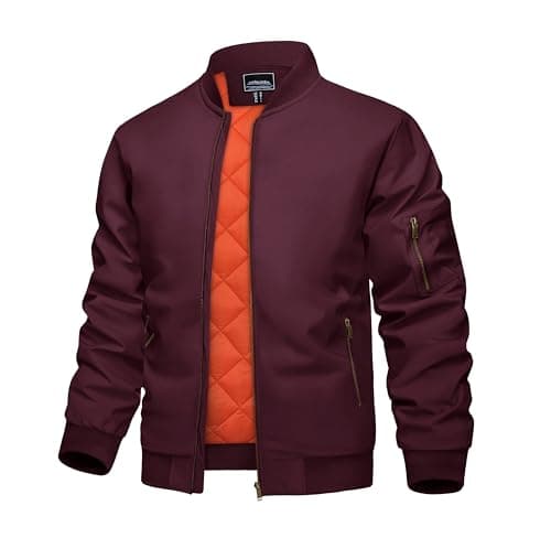 KEFITEVD Men's Windproof Bomber JacketWarm Winter Full Zip Coats