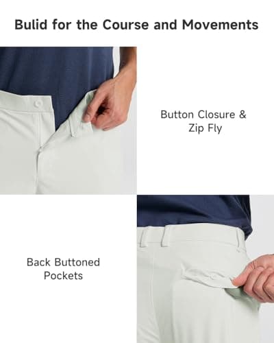 SNOWTEN Mens Classic Fit Golf and Casual Pants with Pockets