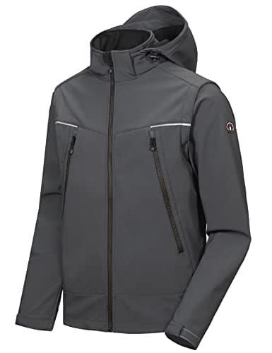 Little Donkey Andy Men's Waterproof Softshell Jacket with Detachable Sleeves and Hood