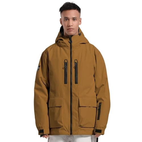 GSOU Men's Waterproof Windproof Insulated Ski Jacket for Snowboarding Winter Sports