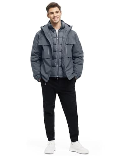 Rejork Men's 3-in-1 Waterproof Ski Warm Snow Rain Coat