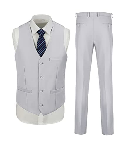 Diaryan Men's Slim Fit 3-Piece Wedding Suit Groomsmen Tuxedo