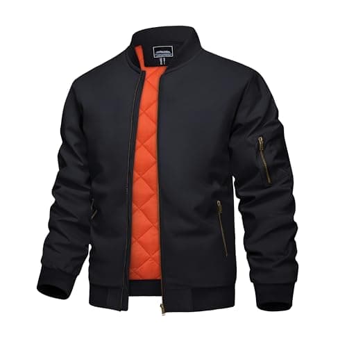 KEFITEVD Men's Windproof Bomber JacketWarm Winter Full Zip Coats