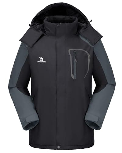 CAMELSPORTS Mens Winter Waterproof Snow Ski Jacket with Faux Fur Hood