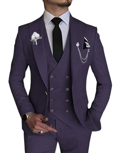 Slim Fit Double Breasted Men's Suit for Wedding and Events