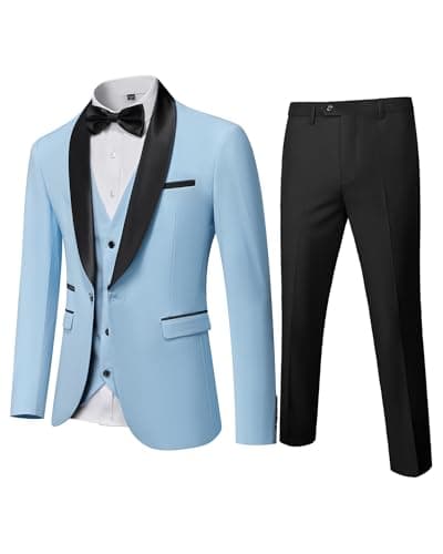 MY'S Mens Winter Slim Fit Tuxedo Suit Shawl Lapel 3-Piece Set