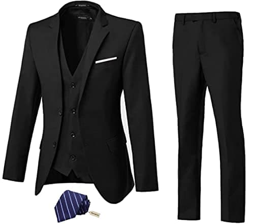 Slim Fit 3-Piece Men's Business Suit for Wedding, Prom, and Business Events